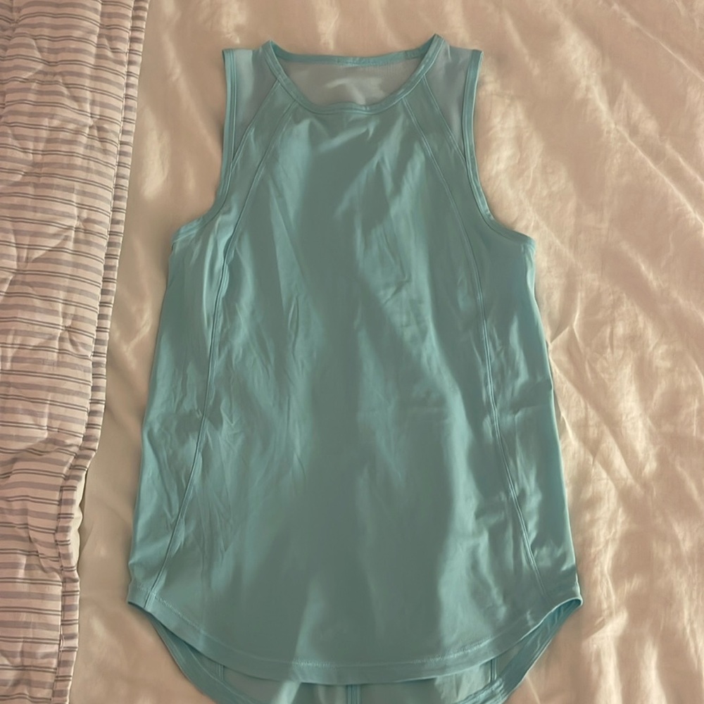 Lululemon blue tank with mesh detailing